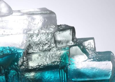 Handmade glass sculpture in the form of rocks