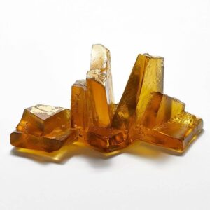 Handmade Glass Sculpture. Amber Glass fired with 23.5ct gold