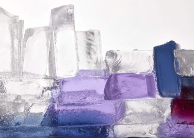 Close up of chunky art glass sculpture