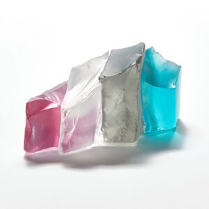 Elegant glass art piece by Deborah Timperley, showcasing colourful glass sculpture.