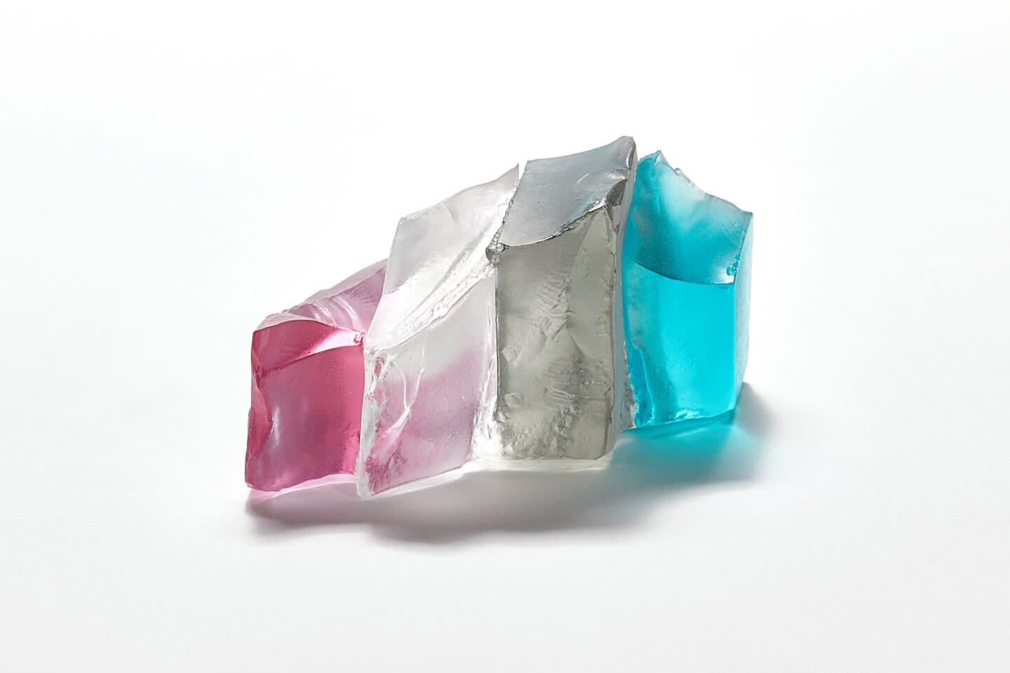 Elegant glass art piece by Deborah Timperley, showcasing colourful glass sculpture.
