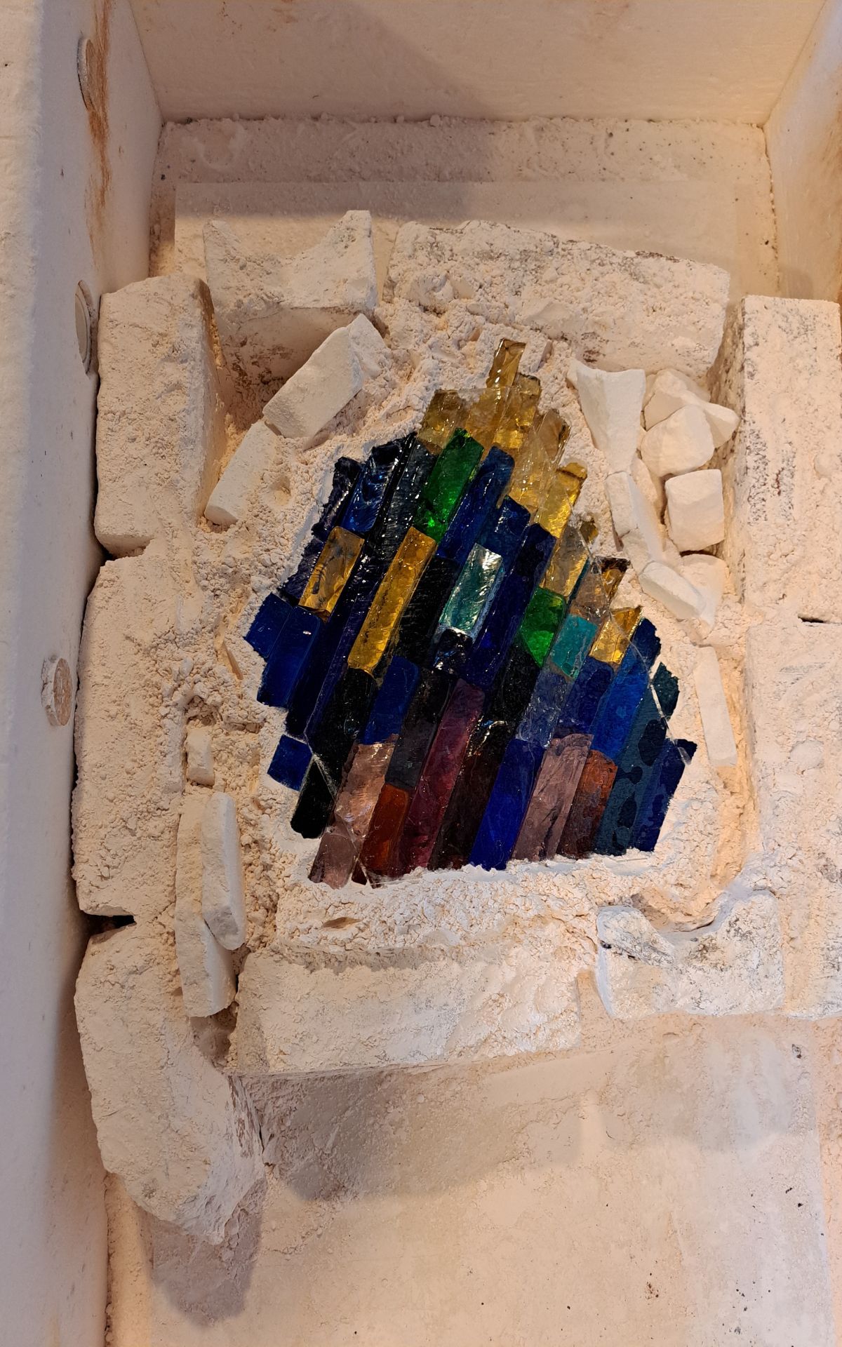 Glass-Artist-Deborah-Timperley-2025-5 Sunlight through water - in the kiln to be fired