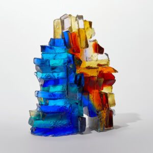 Handmade Art Glass Sculpture inspired by a harbour on a summer’s dayby International Glass Maker Deborah Timperley
