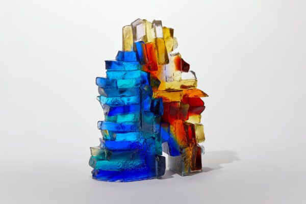 Handmade Art Glass Sculpture inspired by a harbour on a summer’s dayby International Glass Maker Deborah Timperley