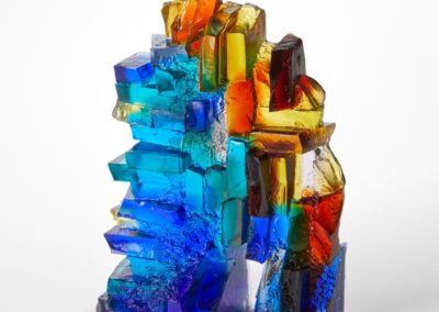 Harbour wall in sunlight, glass sculpture by Deborah Timperley