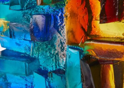 Harbour wall in sunlight, glass sculpture by Deborah Timperley