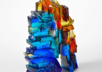 Harbour wall in sunlight, glass sculpture by Deborah Timperley
