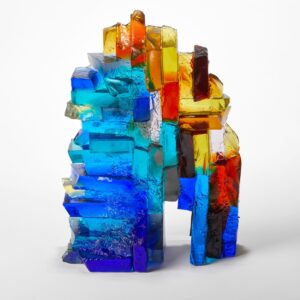Harbour wall in sunlight, glass sculpture by Deborah Timperley