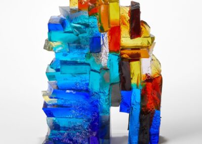 Harbour wall in sunlight, glass sculpture by Deborah Timperley